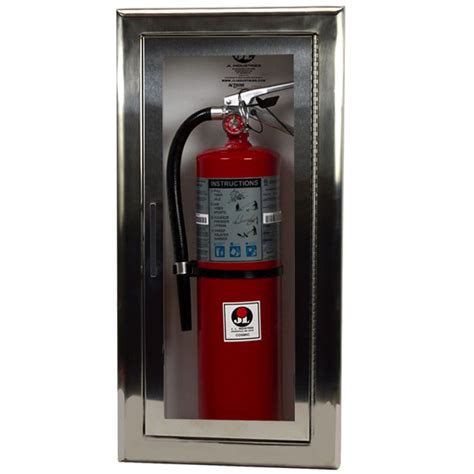 recessed stainless steel fire extinguisher cabinet|fully recessed fire extinguisher cabinets.